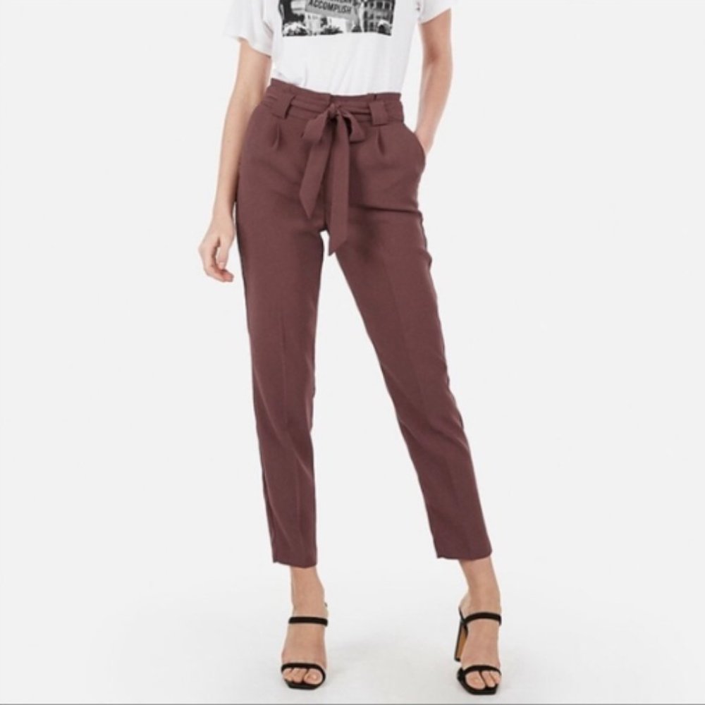 Express High Waisted Paperbag Ankle Pant | Size 2R | Pre-worn